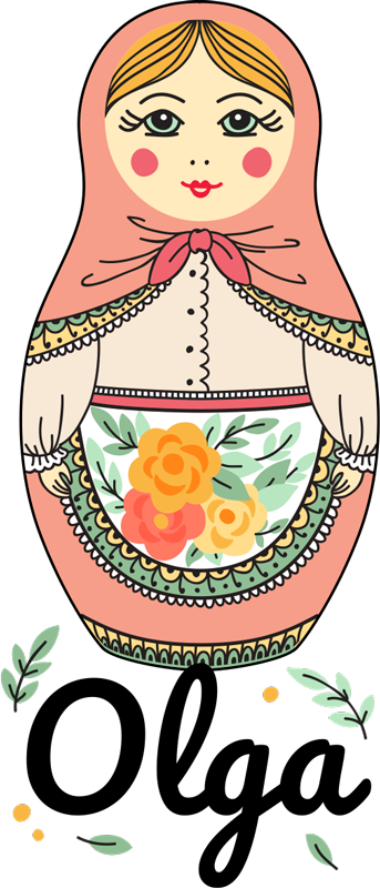 Kids vinyl rug personalized with matrioska design - TenStickers