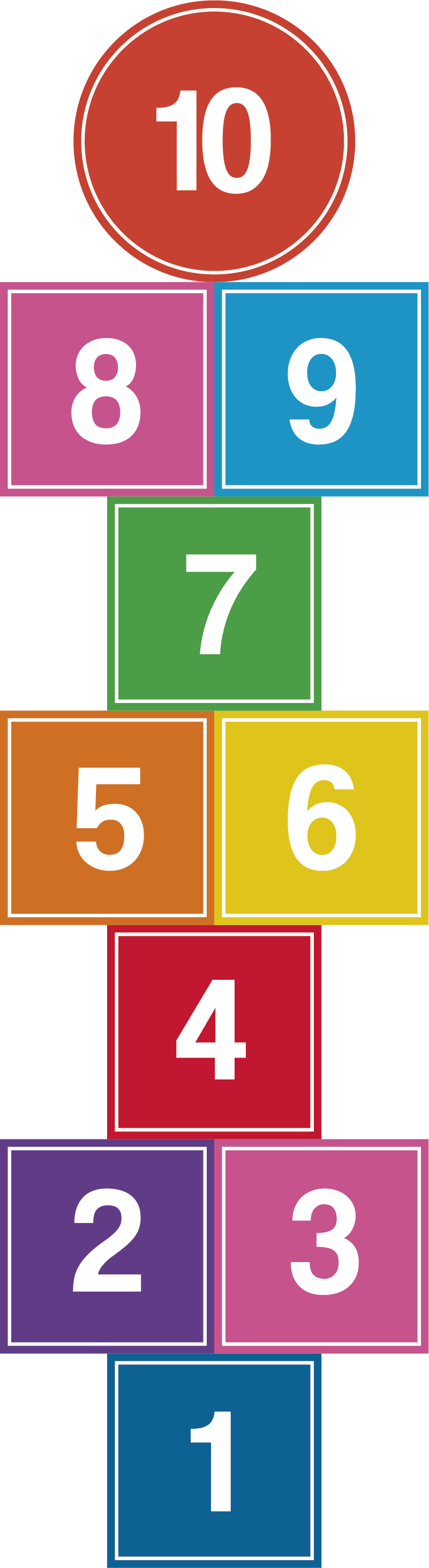 Colorful hopscotch game vinyl rug - TenStickers