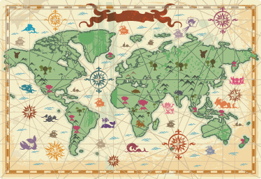 World map vinyl rug classic world map vinyl rug - TenStickers