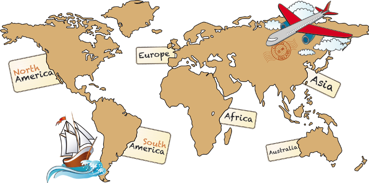 World map vinyl rug english continents map vinyl - TenStickers