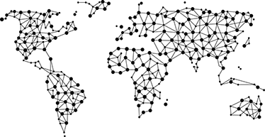 Connected points world map vinyl rug - TenStickers