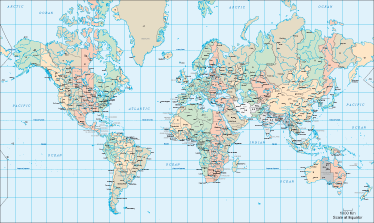 World map vinyl rug english schedule - TenStickers