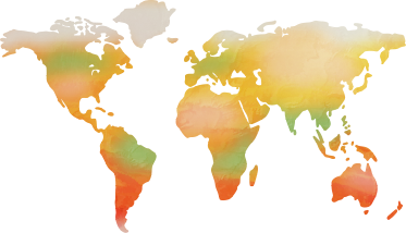 Warm color shades world map vinyl rug - TenStickers