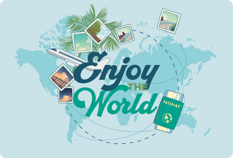World map vinyl rug explore the globe design - TenStickers