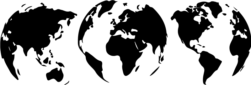 World map vinyl rug featuring 3 continent designs - TenStickers