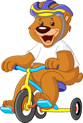 Kids vinyl rug bear biker - TenStickers