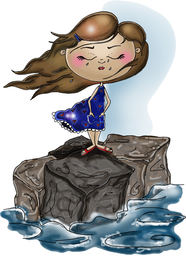 Kids vinyl rug girl at the sea - TenStickers