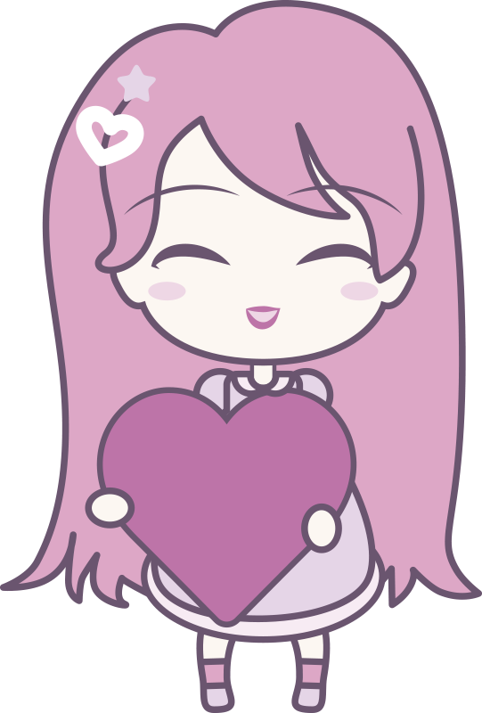 Kids vinyl rug anime girl spreading love - TenStickers