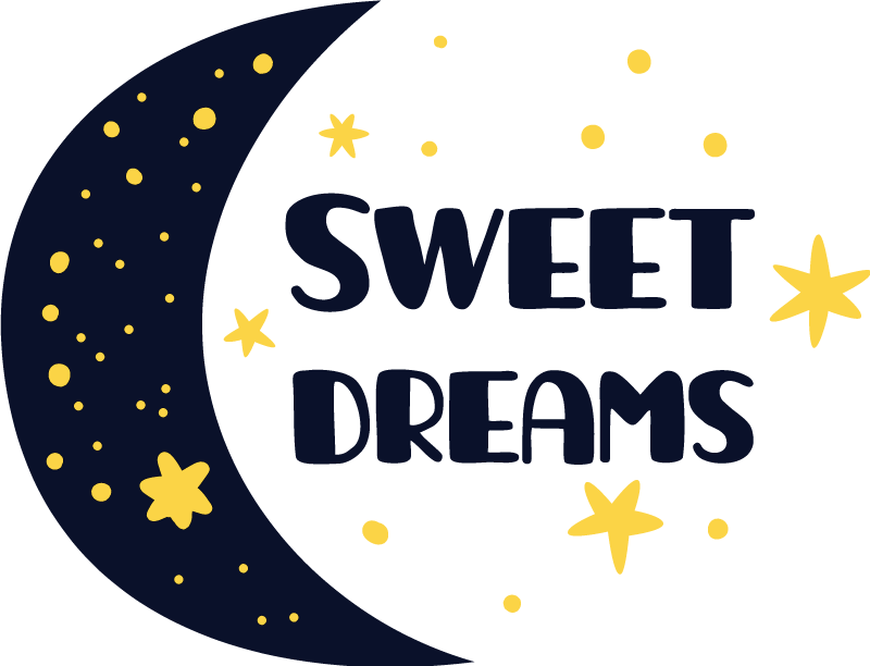 Kids vinyl rug sweet dreams with moon and stars - TenStickers