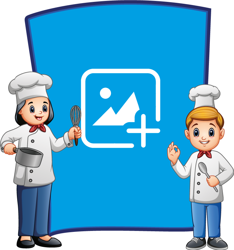 Kids vinyl rug with chef photo frame - TenStickers