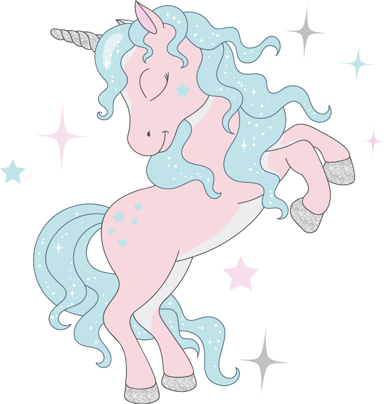 Kids vinyl rug with glimmering unicorn pattern - TenStickers