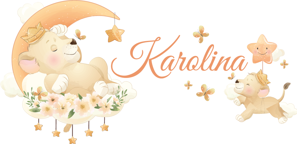 Kids vinyl rug cute animal lion personalized - TenStickers