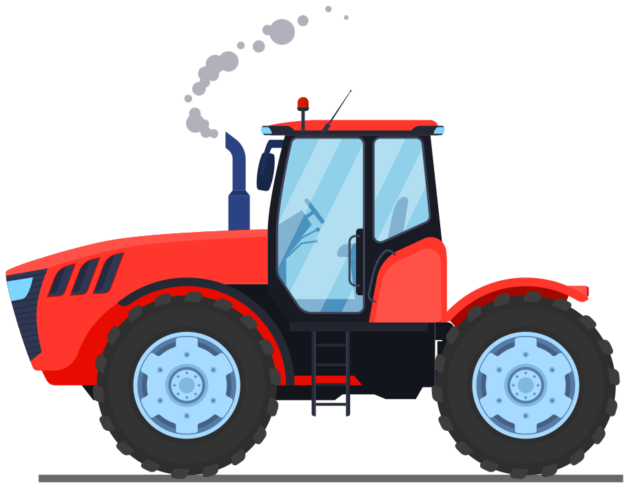 Kids vinyl rug red new tractor - TenStickers