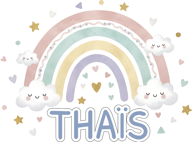 Kids vinyl rug rainbow with name - TenStickers