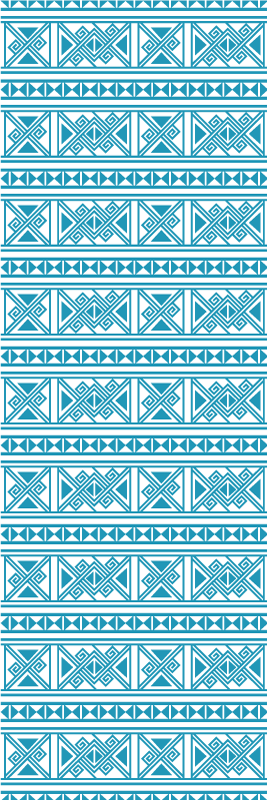 Bathroom vinyl rug with blue pattern - TenStickers