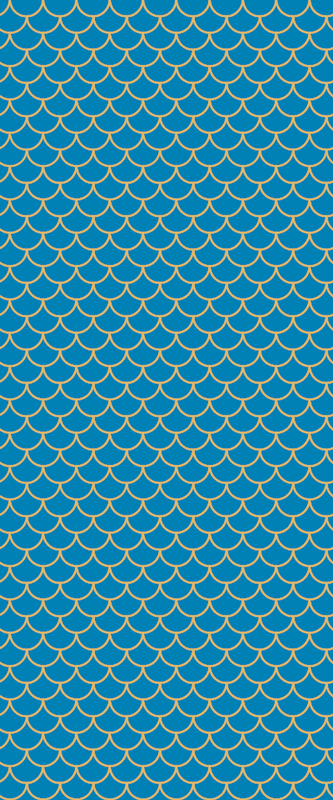 Bathroom vinyl rug with blue fish scale pattern - TenStickers