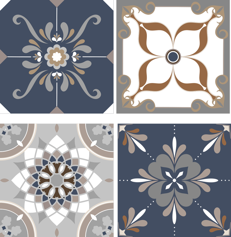 Classic flowers bathroom vinyl rug - TenStickers