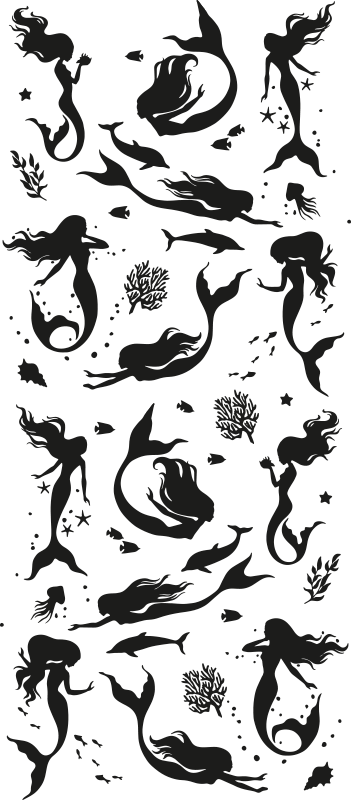 Bathroom vinyl rug mermaid shower vinyl mat - TenStickers