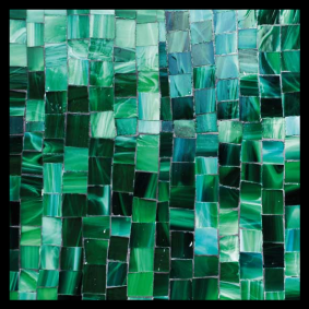Gradient green mosaic tile bathroom vinyl rug - TenStickers