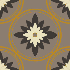 Hydraulic brown cement pattern bathroom vinyl rug - TenStickers