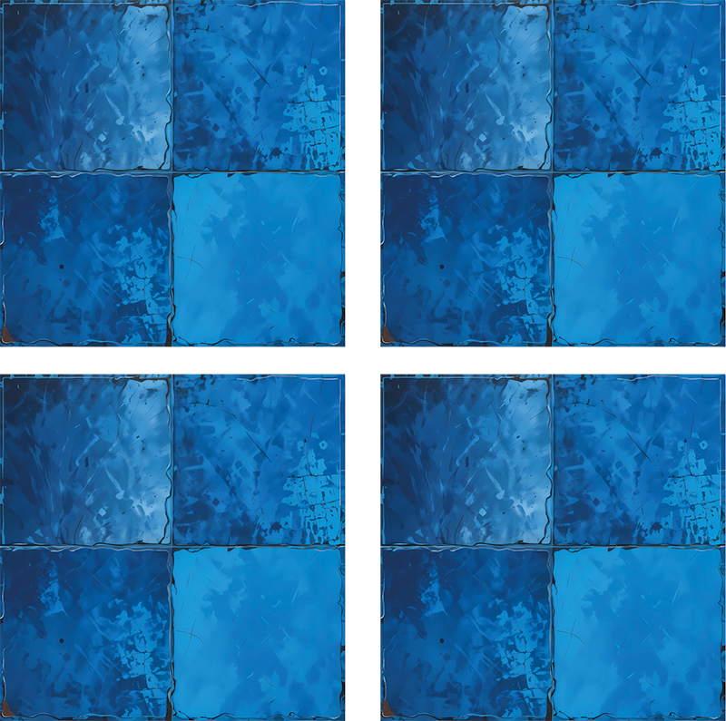 Bathroom vinyl rug in marine blue square pattern - TenStickers