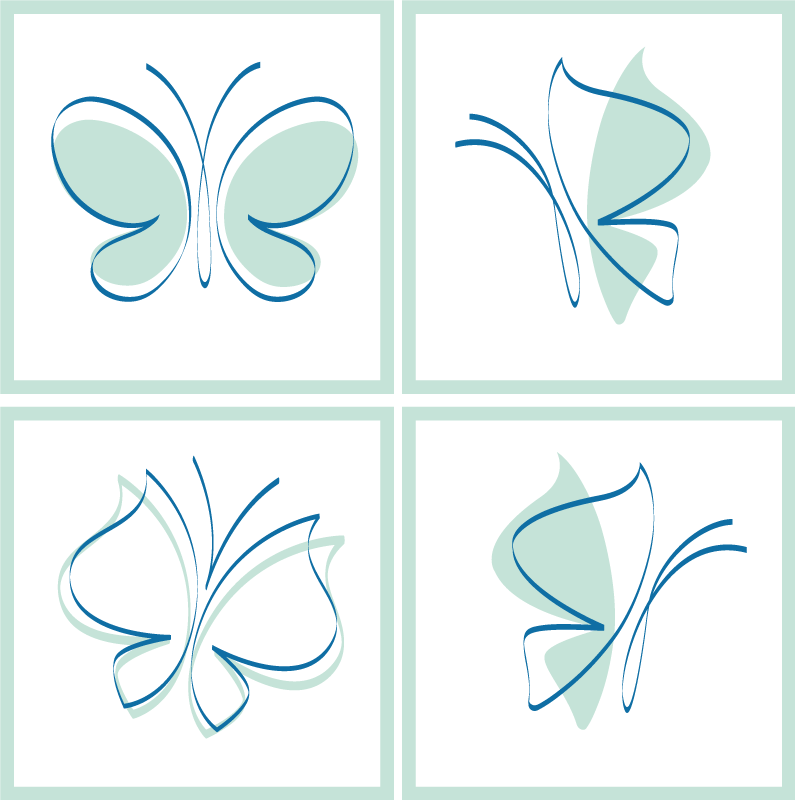 Bathroom vinyl rug with butterfly tile design - TenStickers