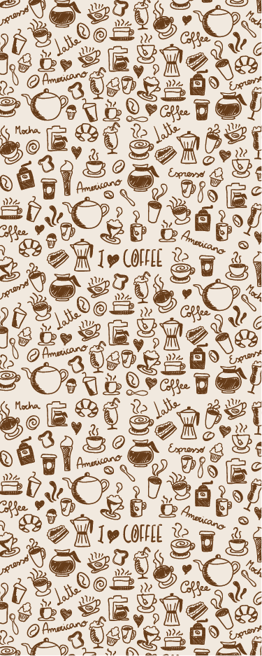 Kitchen vinyl rug coffee-themed door vinyl - TenStickers