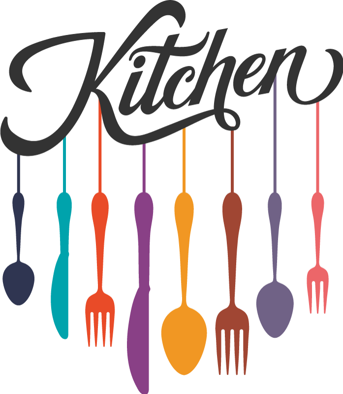 Kitchen vinyl rug with fork and spoons design - TenStickers
