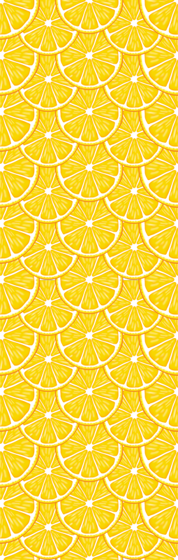 Kitchen vinyl rug with orange pattern fridge - TenStickers
