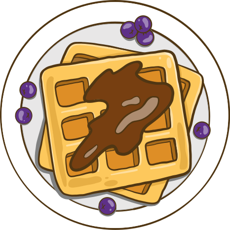 Kitchen vinyl rug with belgium waffle illustration 1 - TenStickers