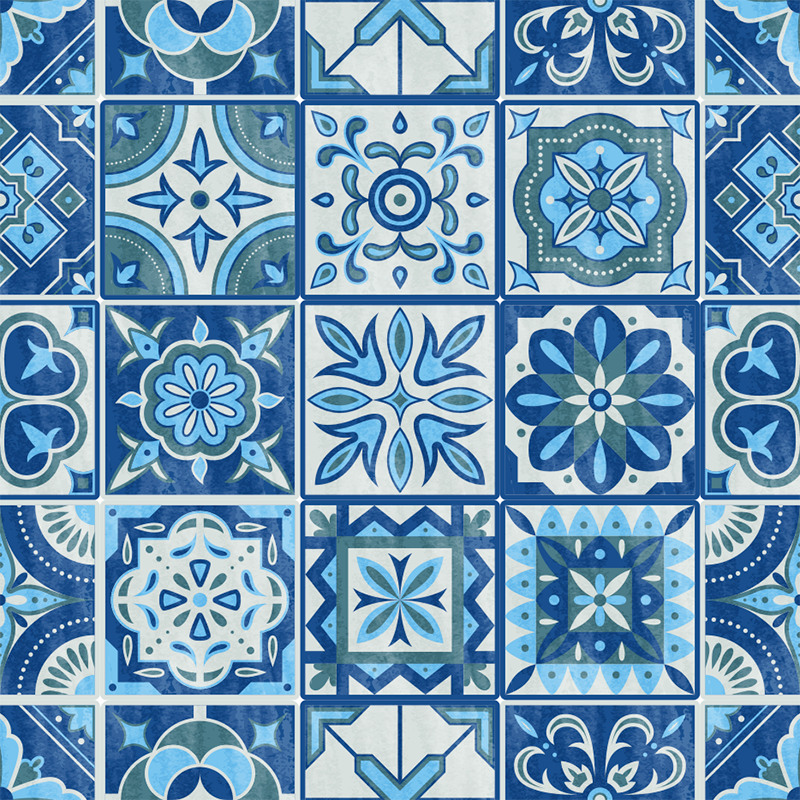 Kitchen vinyl rug talavera tiles kitchen decal - TenStickers