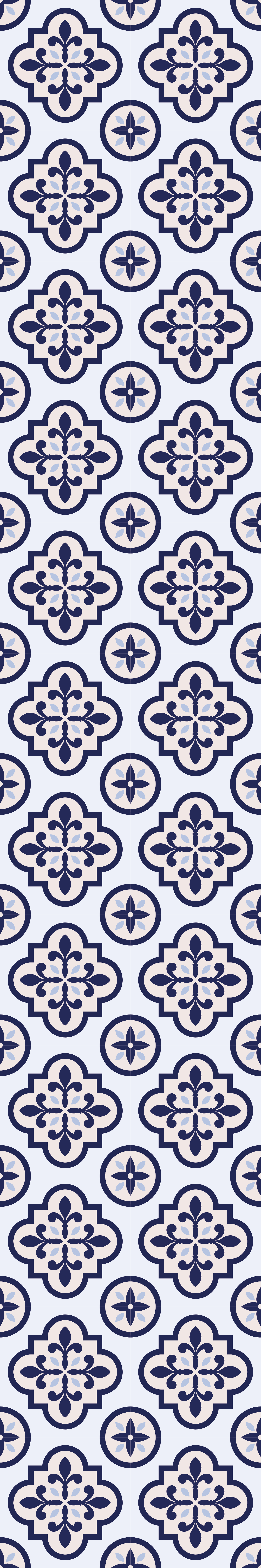 Kitchen vinyl rug in blue portuguese tile design - TenStickers