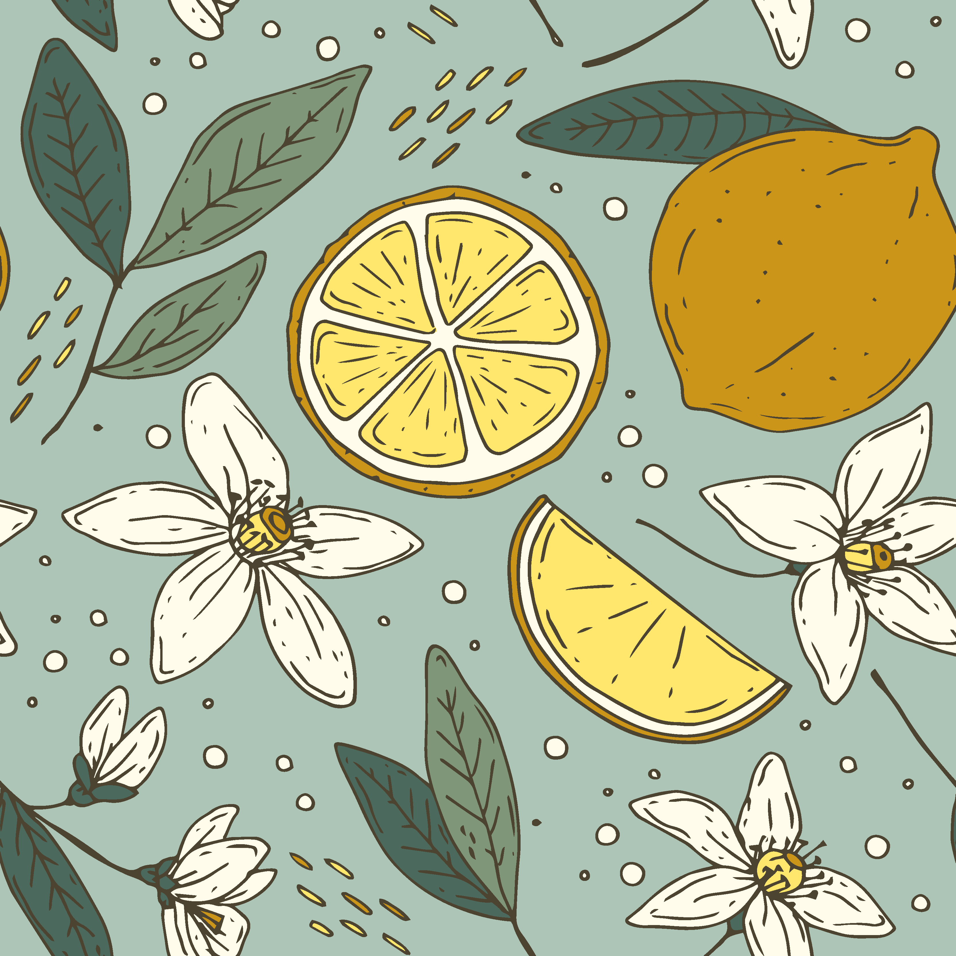 Kitchen vinyl rug colorful lemon design - TenStickers