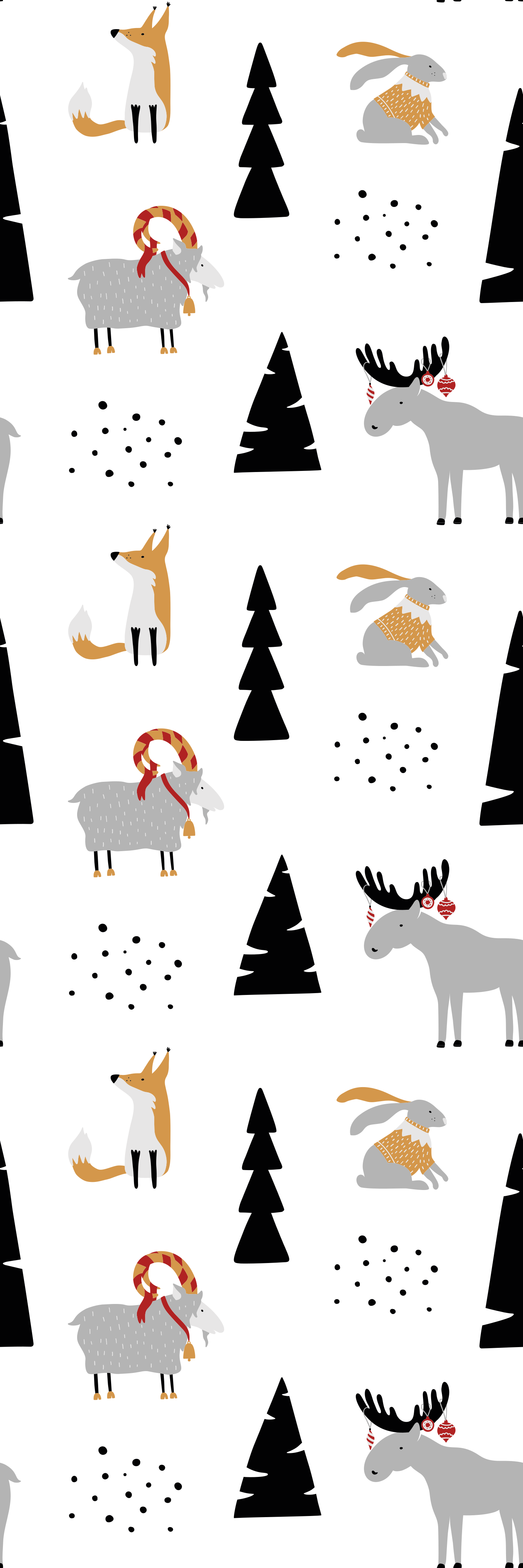 Bedroom vinyl rug featuring a winter animals design - TenStickers