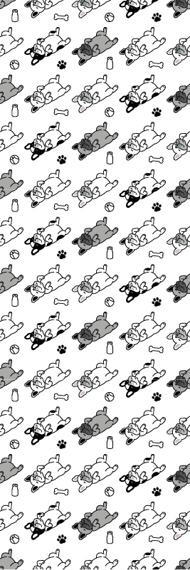 Bedroom vinyl rug with black and gray dog pattern - TenStickers