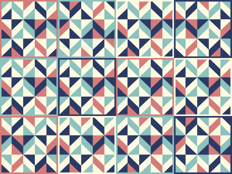 Multicolour rhomboid geometric vinyl rug - TenStickers