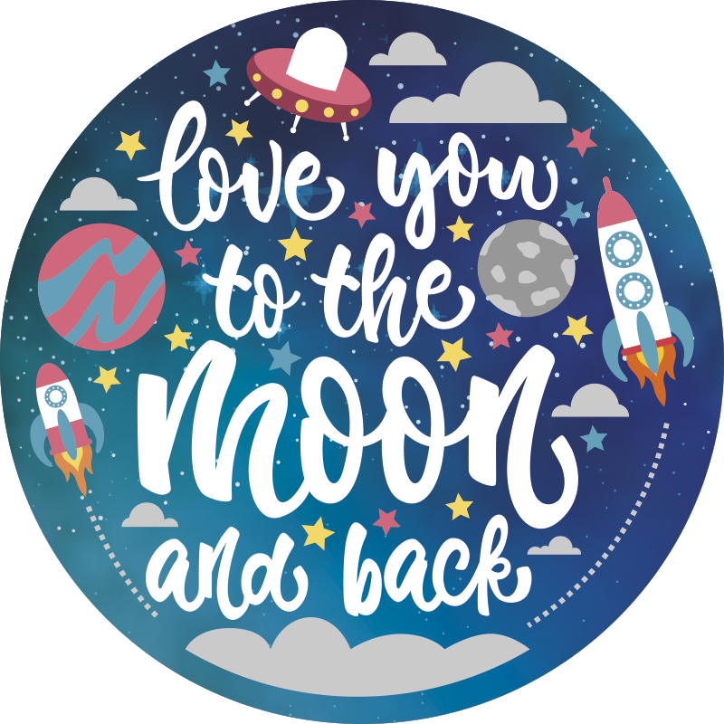Gorgeous space kids vinyl rug with quote - TenStickers