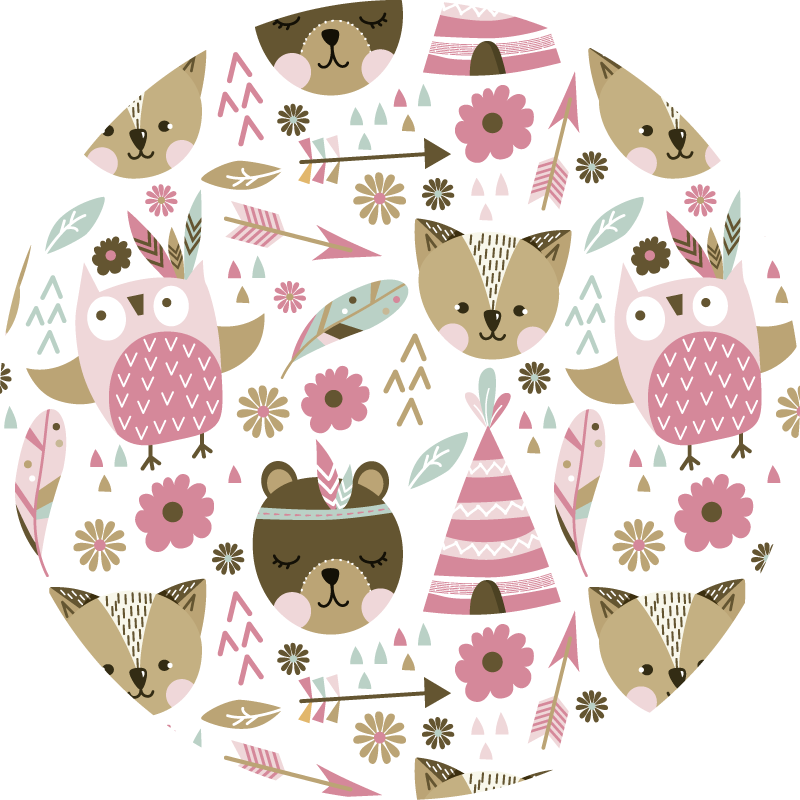Children's Animal Patterns nursery vinyl rug - TenStickers