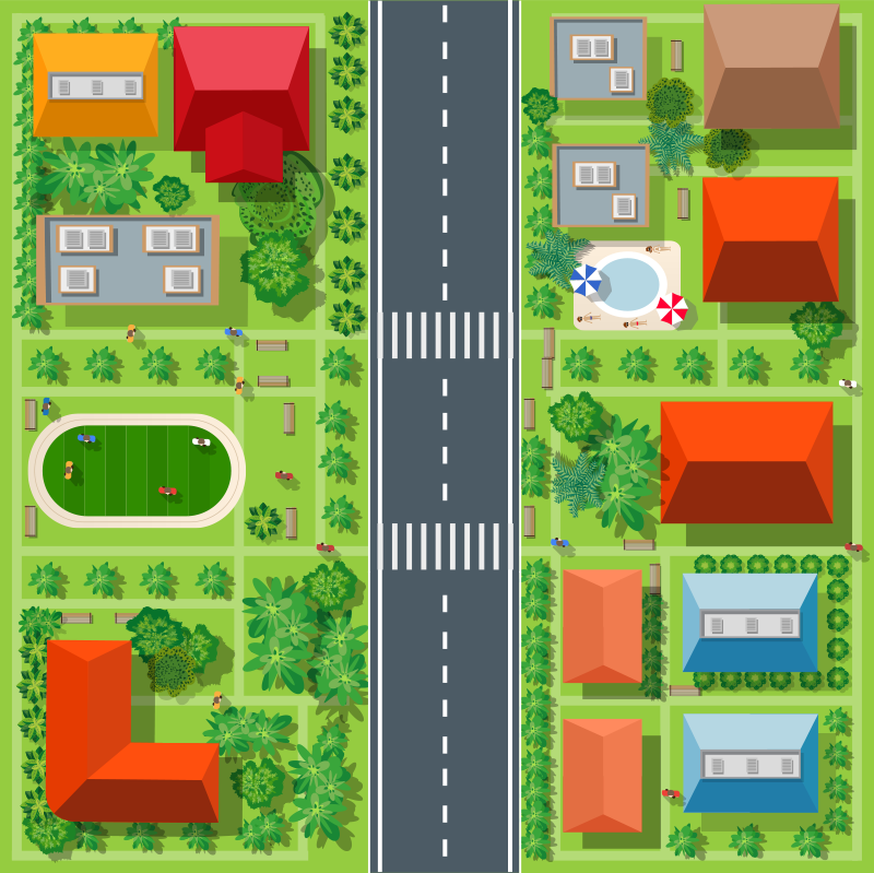 Magnific city road vinyl rug for kids - TenStickers