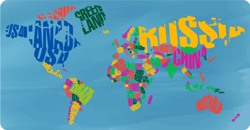 Gorgeous colored countries world map vinyl rug - TenStickers