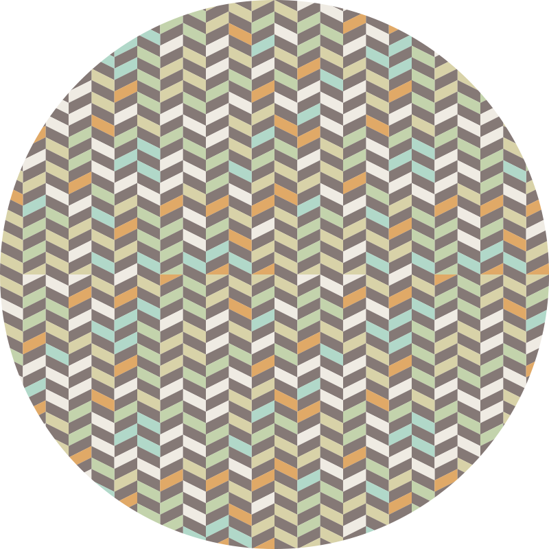 Chevron Spectrum Circle geometric vinyl rug - TenStickers