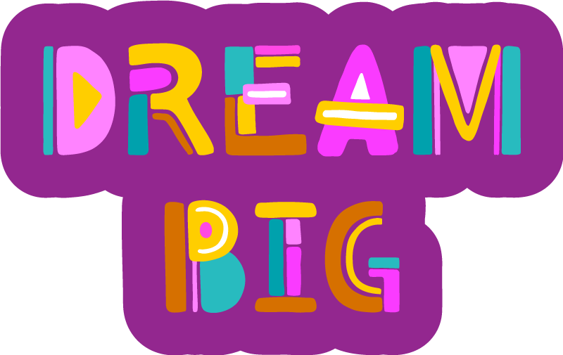 Dream Big Typography kids vinyl rug - TenStickers