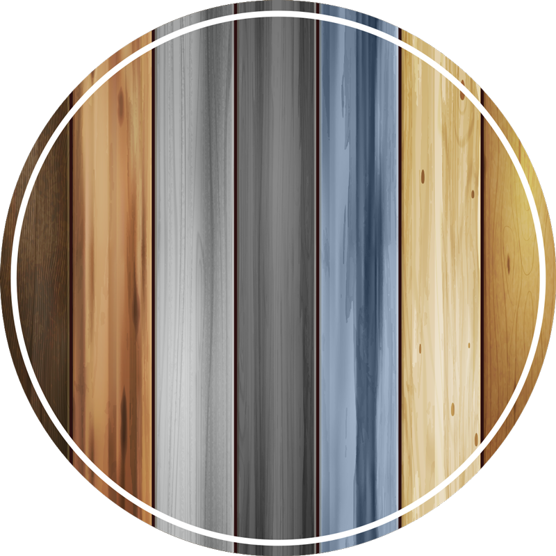 Striped Timber Circlet wood effect vinyl rug - TenStickers