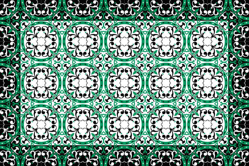 Beautiful mosaic vinyl living room rug - TenStickers