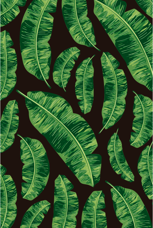 Elegant tropical leafs vinyl rug - TenStickers