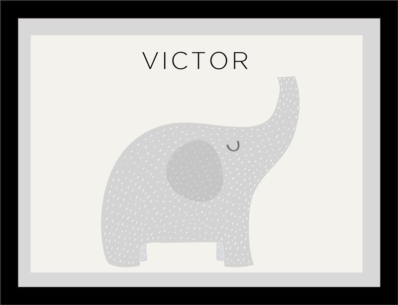 Personalized Elephant custom vinyl rug - TenStickers