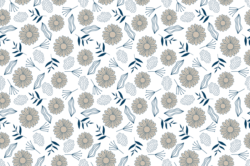 Floral Botanical Motif floral vinyl rug - TenStickers