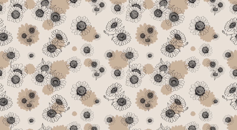 Floral Surface Pattern floral vinyl rug - TenStickers
