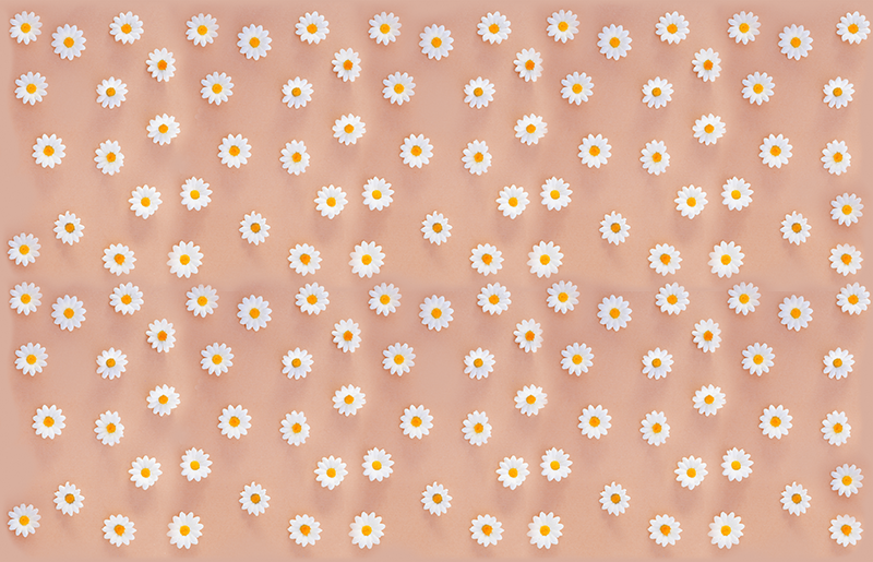 Gorgeous modern daisy pattern vinyl bedroom rug - TenStickers