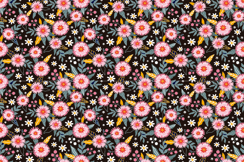 Retro flowers vinyl living room rug - TenStickers